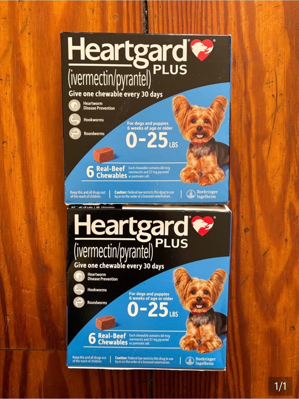 Heartgard Plus Chewables for Small Dogs  12 month supply